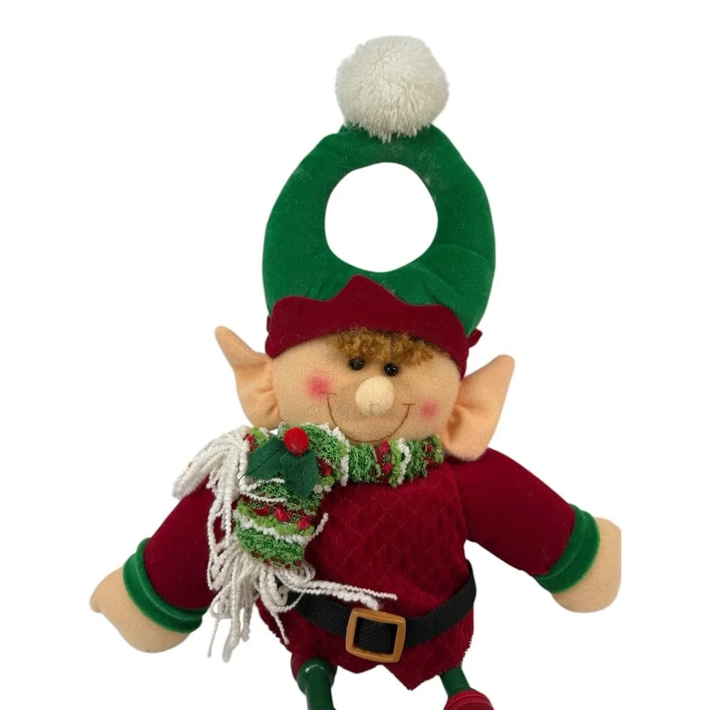 Christmas ELF Plush‎ Toy Door Hanger Red/Green , Felt,  COLLECTIBLE 22